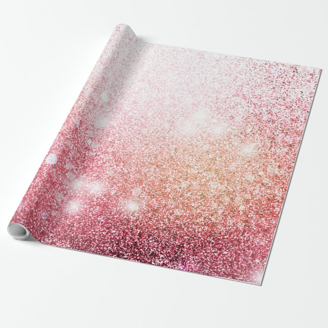 Papier Cadeau Parties scintillant rose élégant design chic (Déroulé)