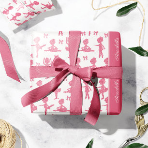 Papier Cadeau Parties scintillant rose fille Ballerina Motif fêt