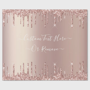 Papier Cadeau Parties scintillant rose Gold Blush Éclats Texte 