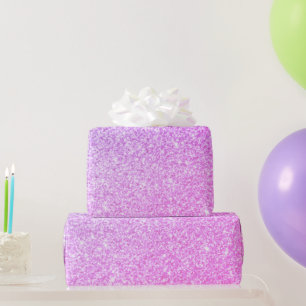 Papier Cadeau Parties scintillant rose moderne étincelles Nom pe