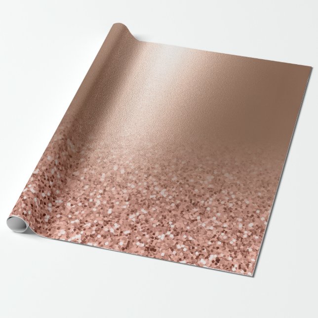 Papier Cadeau Parties scintillant rose rose Gold Faux (Déroulé)