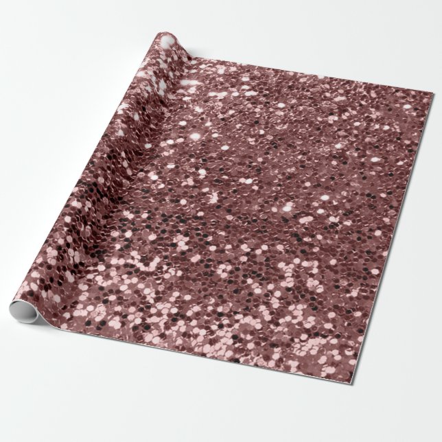 Papier Cadeau Parties scintillant rose Rose Gold Sequin Effet br (Déroulé)