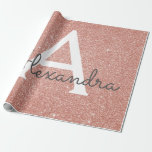 Papier Cadeau Parties scintillant rose Rose or et Monogramme éti<br><div class="desc">Parties scintillant Rose Rose Gold Faux et papier d'enveloppement élégant étincelant. Ce papier d'emballage cadeau peut être customisé pour inclure votre nom initial et prénom pour un paquet cadeau pour un Baby shower de fille,  Fête des mariées,  Bachelorette Party ou Fille's Birthday Party.</div>
