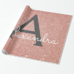 Papier Cadeau Parties scintillant rose Rose or et Monogramme éti<br><div class="desc">Rose Rose Or et gris fusain (gris) Parties scintillant Faux et papier d'enveloppement élégant et étincelant. Ce papier d'emballage cadeau peut être customisé pour inclure votre nom initial et prénom pour un paquet cadeau pour un Baby shower de fille,  Fête des mariées,  Bachelorette Party ou Fille's Birthday Party.</div>