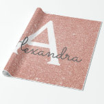 Papier Cadeau Parties scintillant rose Rose or et Monogramme éti<br><div class="desc">Parties scintillant Rose Rose Gold Faux et papier d'enveloppement élégant étincelant. Ce papier d'emballage cadeau peut être customisé pour inclure votre nom initial et prénom pour un paquet cadeau pour un Baby shower de fille,  Fête des mariées,  Bachelorette Party ou Fille's Birthday Party.</div>