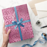 Papier Cadeau Parties scintillant rose XOXO<br><div class="desc">parties scintillant de glamour rose xoxo amour</div>