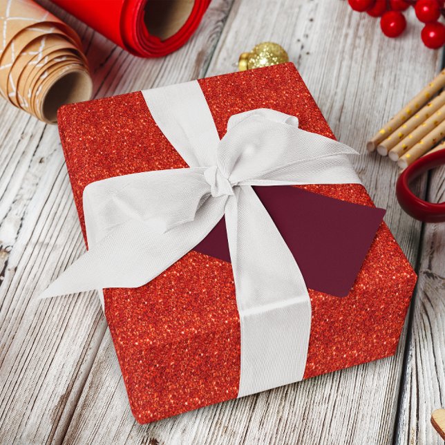 Papier Cadeau Parties scintillant rouge Sparkle Texture (Créateur téléchargé)
