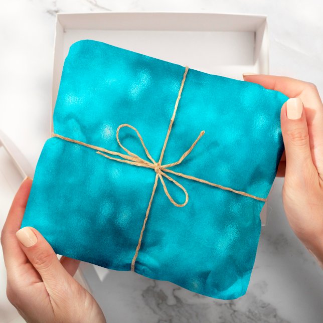 Papier Cadeau Parties scintillant Tiffany Aqua Ocean Turquoise G (Tiffany Glitter Aqua Ocean Turquoise Glam Glass Wrapping Paper)