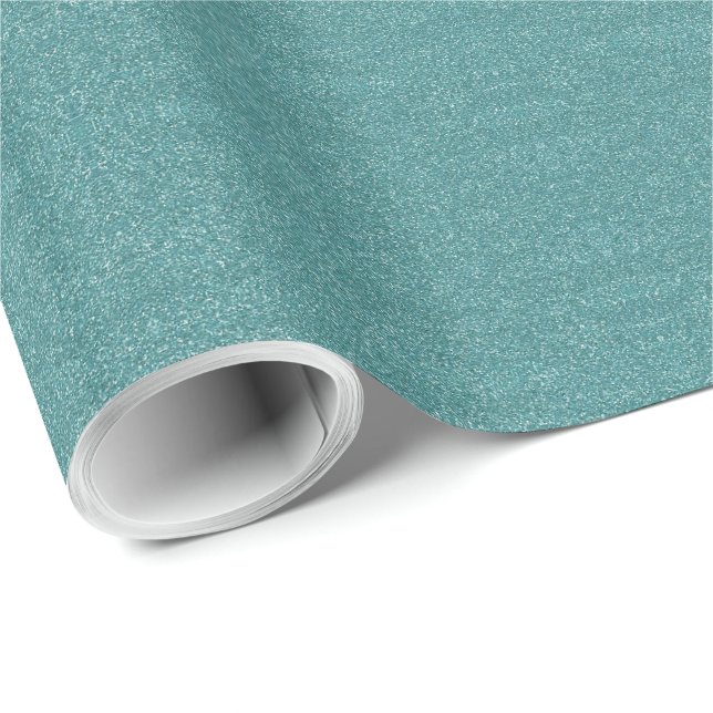 Papier Cadeau Parties scintillant turquoise / Blue Faux (Coin rond)