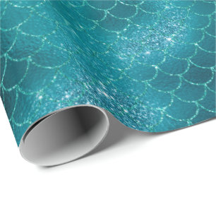 Papier Cadeau Parties scintillant Turquoise de Mermaid Sparkle