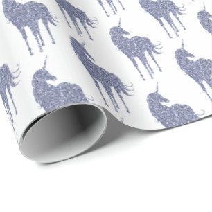 Papier Cadeau Parties scintillant Unicorne violette