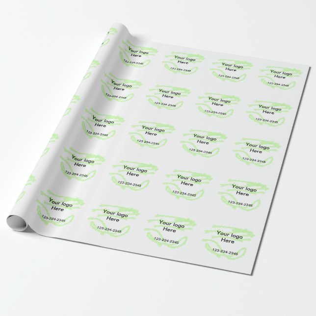Papier Cadeau Parties scintillant verte simple ajouter votre num (Déroulé)