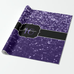 Papier Cadeau Parties scintillant violet foncé ultra violet bril
