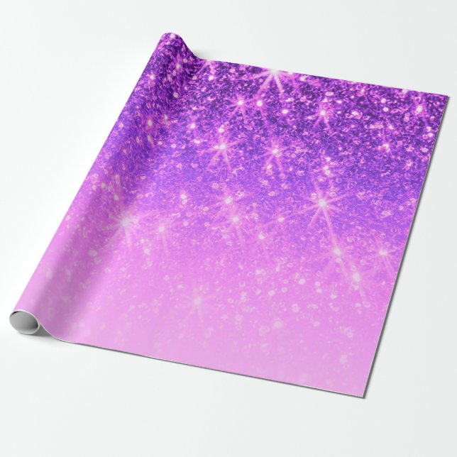 Papier Cadeau Parties scintillant violette (Déroulé)