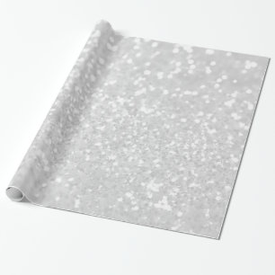 Papier Cadeau parties scintillantes blanches de Faux de charme