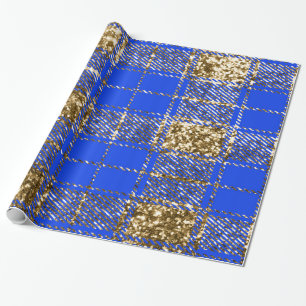 Papier Cadeau Parties scintillantes Plaid-16 de bleu royal et