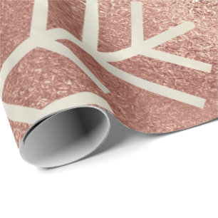 Papier Cadeau Parties scintillantes roses d'or de vacances de