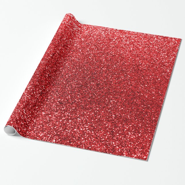 Papier Cadeau Parties scintillantes rouges (Déroulé)