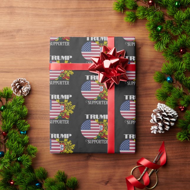 Papier Cadeau Partisan de Trump portugais (Cadeau de vacances)