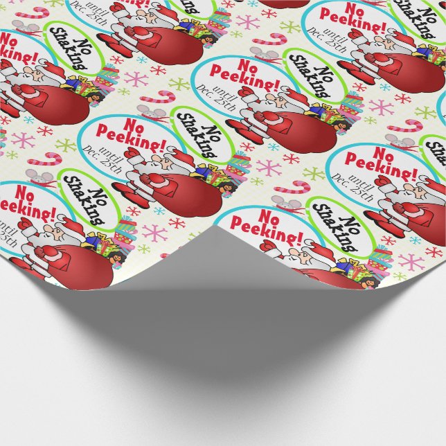 Papier Cadeau Pas de coup d'oeil, pas de secousse Santa Noël Per (Coin)