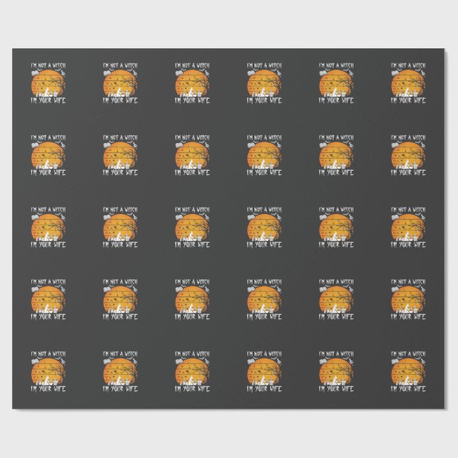 Papier Cadeau Pas de femme sorcière Halloween Sunset Chaudron_1 (Plat)
