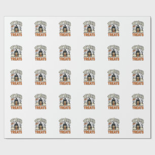 Papier Cadeau Pas de tours juste des friandises Halloween Chien