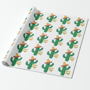 Papier Cadeau Pas Un Gros Cactus Mexicain Sombrero