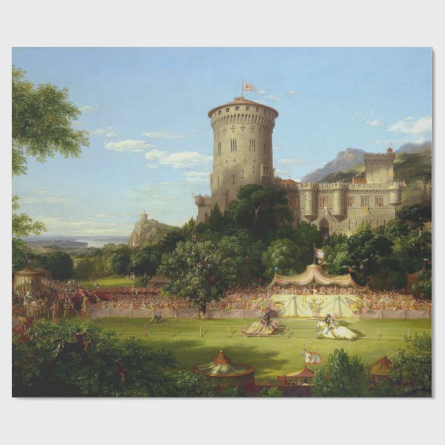 Papier Cadeau Passé glorieux (Château Médiéval et Chevaliers Jou (Plat)