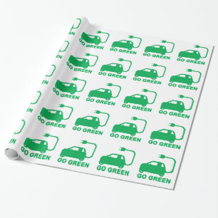 Papier Cadeau Passez au vert ~ Conduisez des voitures électrique