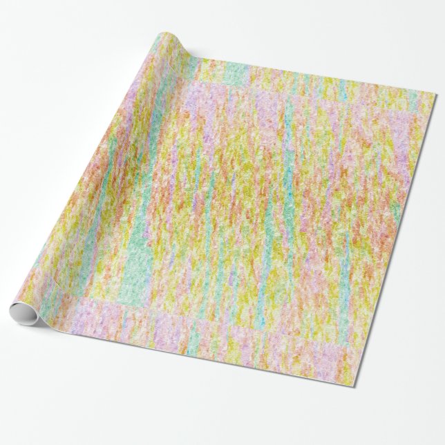 Papier Cadeau Pastel Arc-en-ciel Couleurs Scribbles (Déroulé)