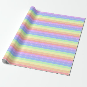 Papier Cadeau Pastel Arc-en-ciel rayures colorées