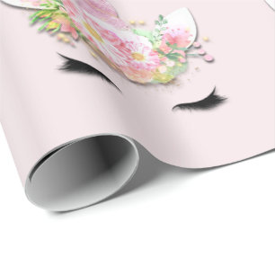 Papier Cadeau Pastel assez floral scintillant de rose de parties