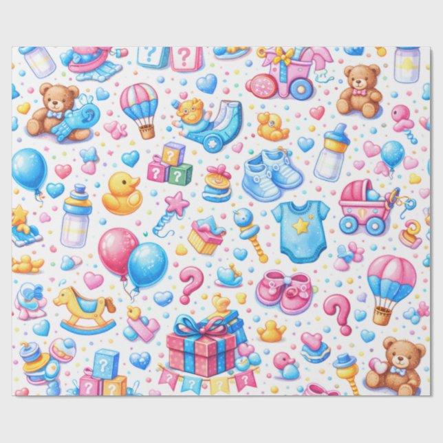 Papier Cadeau Pastel Blue Pink Toys (Plat)