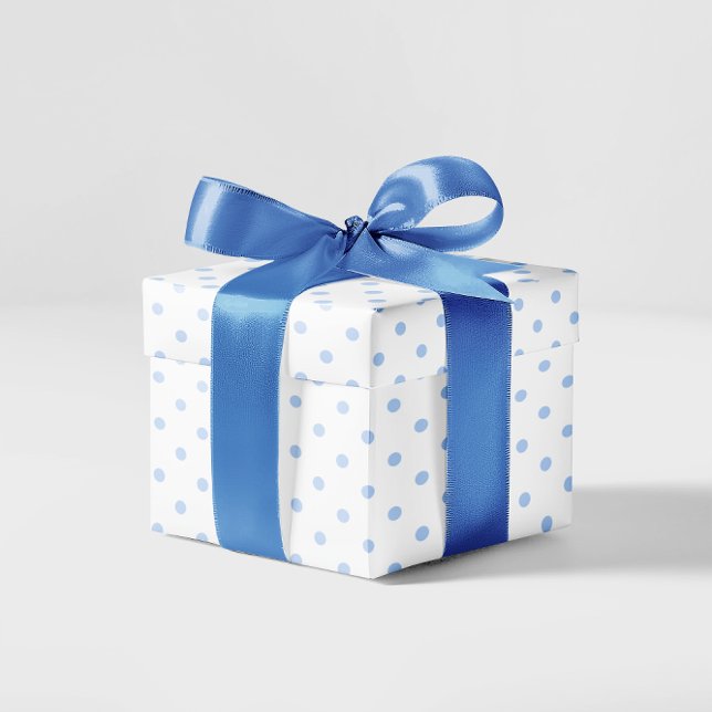 Papier Cadeau Pastel Blue Small Polka Point (Pastel Blue Small Polka Dot Wrapping Paper)