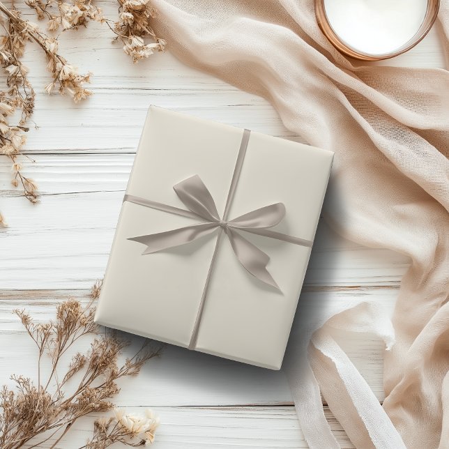 Papier Cadeau Pastel Champagne Couleur Solide | Classique | Élég (Créateur téléchargé)
