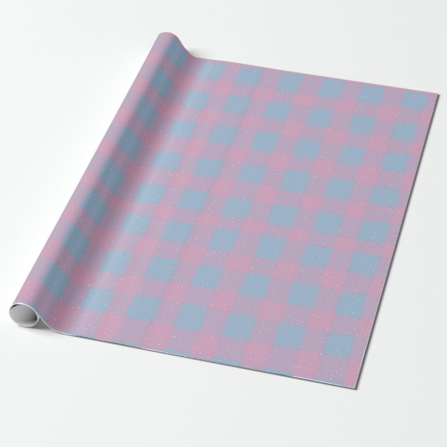 Papier Cadeau Pastel Checkered Gingham (Déroulé)