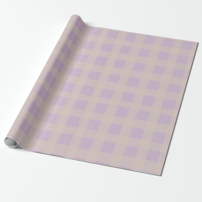 Papier Cadeau Pastel Checkered Gingham (Déroulé)