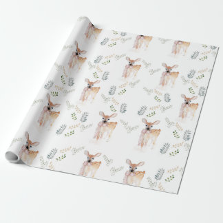 Papier Cadeau Pastel Christmas Cute Deer Papier d'enveloppement 