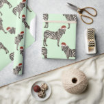 Papier Cadeau Pastel Christmas Safari Animaux Mint Zebra<br><div class="desc">Ce pastel safari de Noël avec zèbres,  papier d'emballage donnera à vos cadeaux et cadeaux un joli look pastel coloré. Il y a trois motifs différents,  qui correspondent parfaitement. Consultez nos autres fournitures de Noël pour plus d'articles assortis.</div>