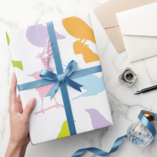 Papier Cadeau Pastel Coloured Variété d'oiseaux Motif
