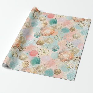 Papier Cadeau Pastel Confetti Parties scintillant Motif Abstrait