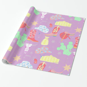 Papier Cadeau pastel cowgirl wild west saloon