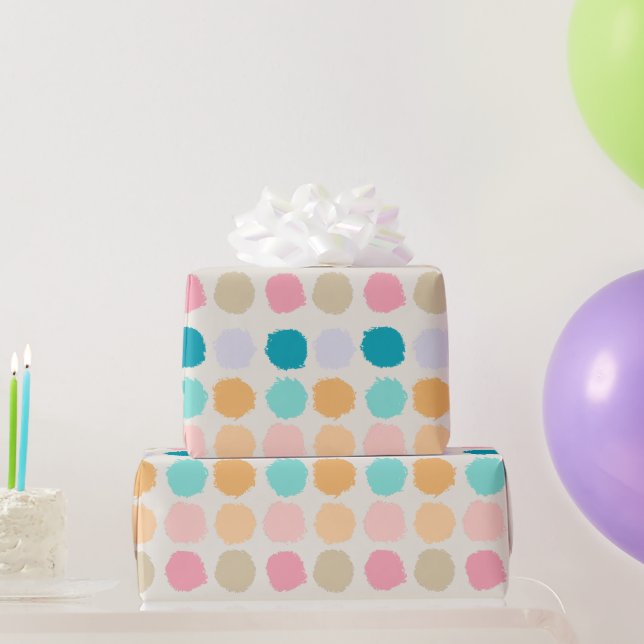 Papier Cadeau Pastel Dots (Cadeaux de fête)