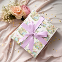 Pastel Easter Eggs & Bunnies Flowers & Butterflies