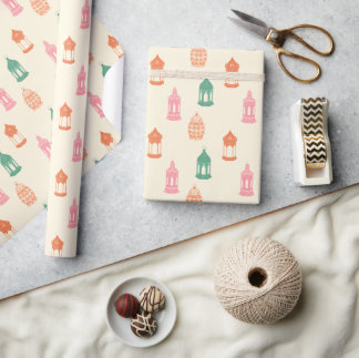 Papier Cadeau Pastel Fanous Lantern Wrapping Paper