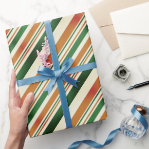 Papier Cadeau Pastel Green et Orange Retro élégant