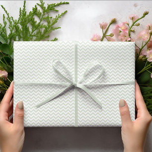 Papier Cadeau Pastel Green & White Chevron Baby shower en bande