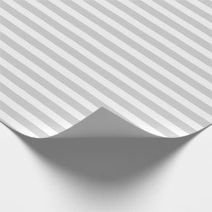 Papier Cadeau Pastel Gris et Blanc Simple Horizontal Striped