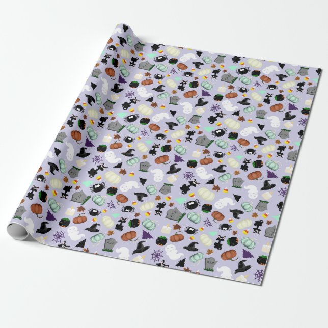 Papier Cadeau Pastel Halloween (Déroulé)