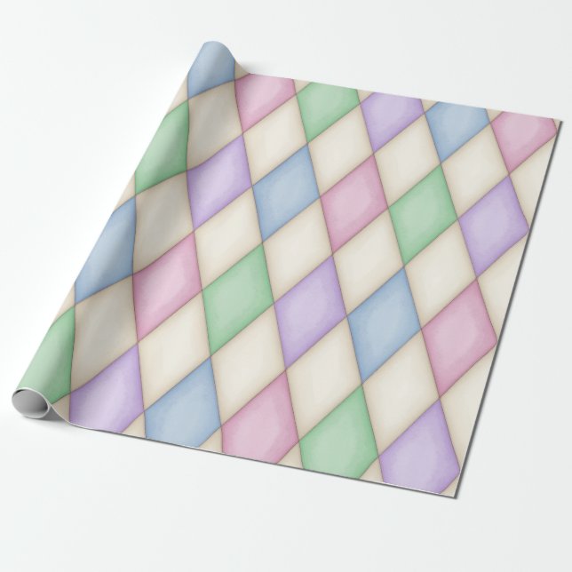 Papier Cadeau Pastel Harlequin Conte médiévale médiévale (grande (Déroulé)